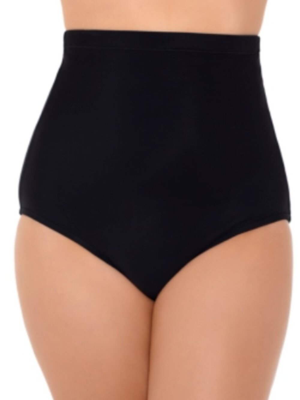 Swim Solutions Womens Solid Nylon Swim Bottom Black Size 14 12273